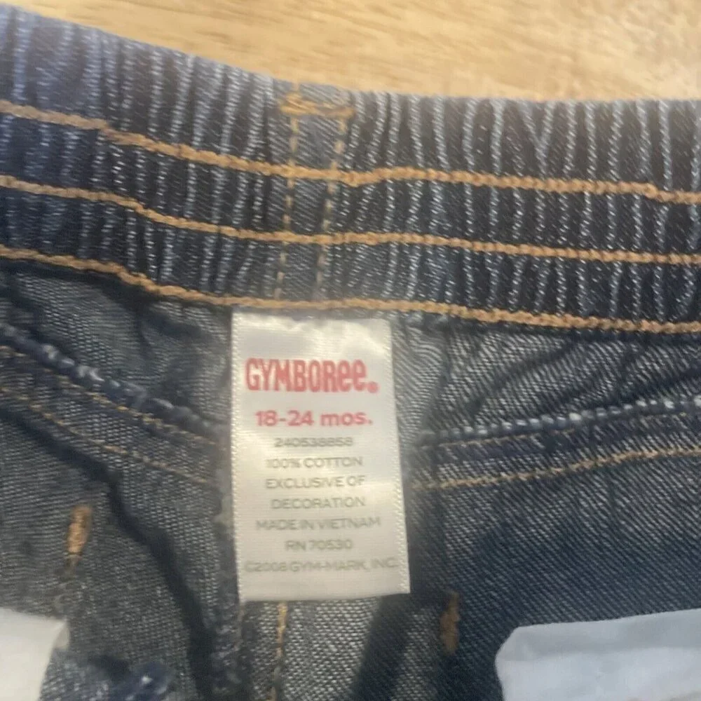 Gymboree Girls Mermaid Embroidered Blue Denim Jeans 18-24M Seashells